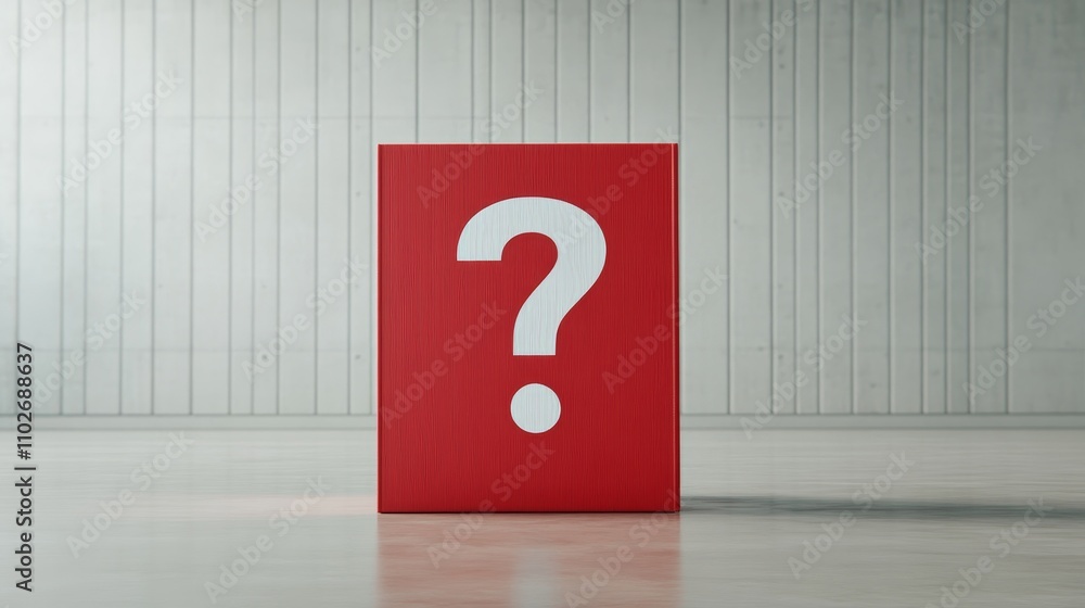 Aufkleber mysterious red box with question mark symbol