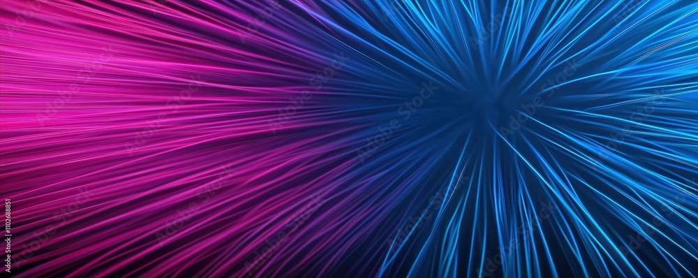 Poster a vibrant abstract background featuring dynamic rays in pink and blue, creating a sense of movement 