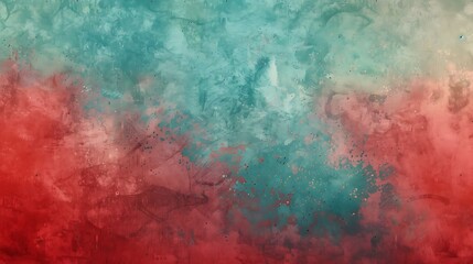 Naklejka premium Abstract Red and Teal Watercolor Background