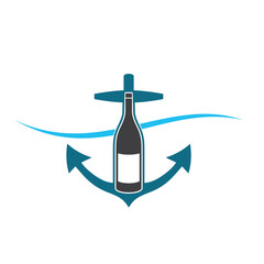 illustration of anchor combined with glass bottle.