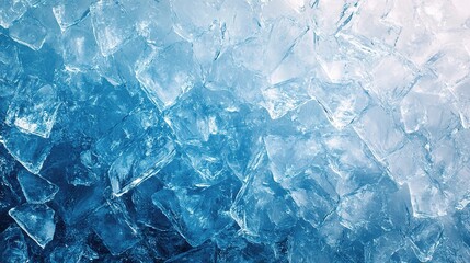Obraz premium Ice Cubes and Crushed Ice with Beautiful Blue Background