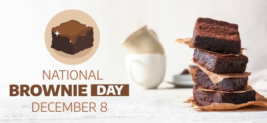 Greeting banner for National Brownie Day