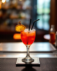 Cocktail with garnish