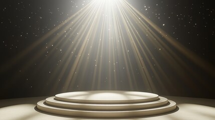 Illuminated Stage Platform With Rays Of Light