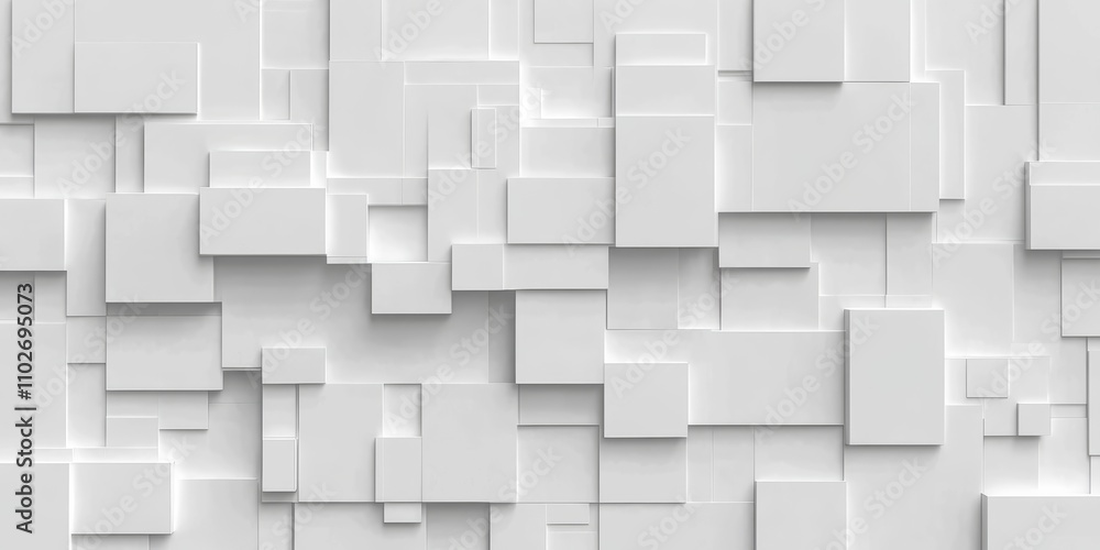 Poster abstract geometric white rectangle and square overlap background design