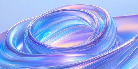Iridescent Ribbons Abstract Artwork Flowing Design Modern Futuristic 3D Render