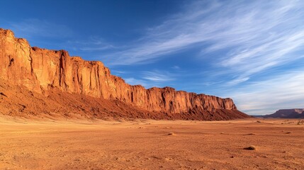 Naklejka premium Majestic Red Rock Trail: Hiking among Towering Formations and Vast Skies