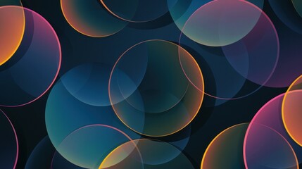 Charming digital geometric circle abstract modern wallpaper background, AI generated imagery