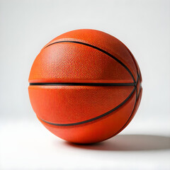 Obraz premium A basketball with an orange textured surface on a white background