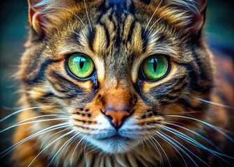 Close Up Cat Portrait, Feline Photography, Kitten Face, Pet Photo, Animal Portrait, Cat Eyes, Fluffy Cat, Adorable Cat