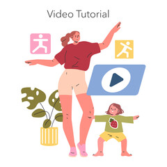 Hobby Dance. Flat Vector Illustration