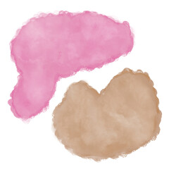 Pink Beige Watercolor Shapes Decor