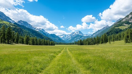 Reforested landscape with resilient plant species majestic mountains nature photography vibrant environment wide-angle view sustainability focus