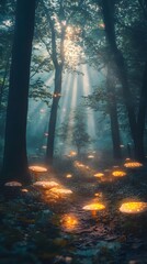 Fototapeta premium morning in the forest for background