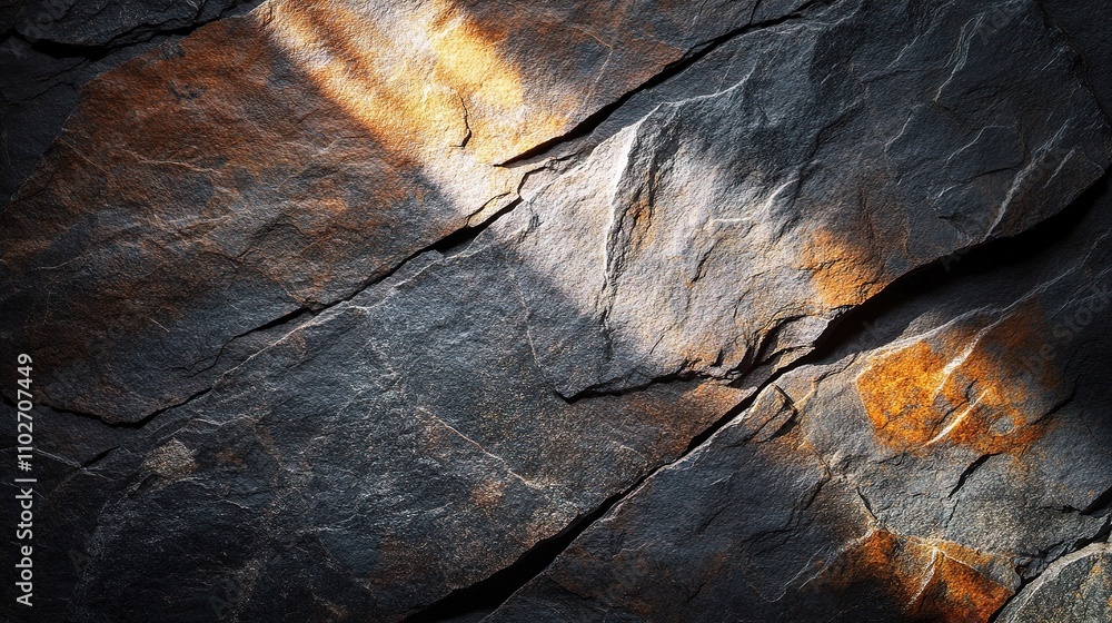Poster textured rock surface with natural light and unique patterns