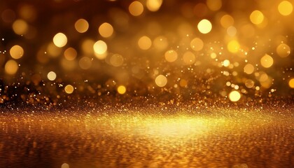 Shimmering golden bokeh background, luxurious and festive.