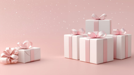 pink gift box with ribbon