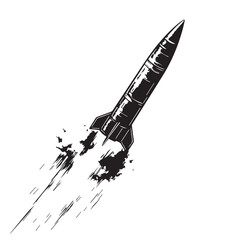 black and white a missile