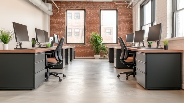 Augmented reality innovation in open-plan workspace for entrepreneurs modern office digital environment collaborative concept