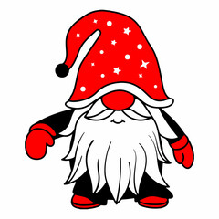 Gnome clip art design on plain white transparent isolated background for card, shirt, hoodie, sweatshirt, apparel, tag, mug, icon, poster or badge