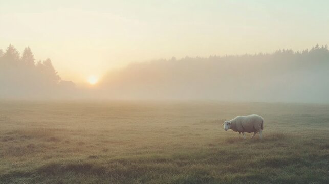 The Lord Is My Shepherd: the flock’s peaceful rest in God’s care, grazing in lush fields with gentle hills. Psalm 23.
