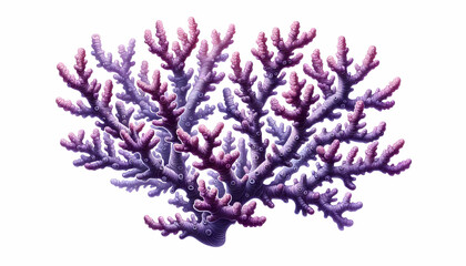 Naklejka premium Underwater A branch of purple coral with realistic shading and tiny details3