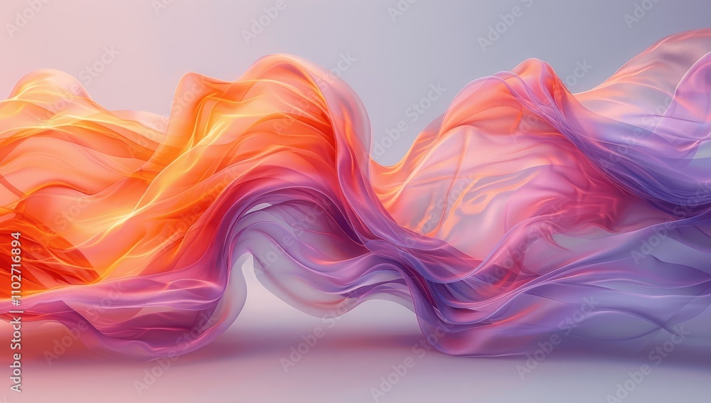 Poster blue and orange gradient abstract background with flowing wave shapes