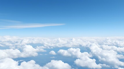 Fototapeta premium an airplane in the air above a field of clouds