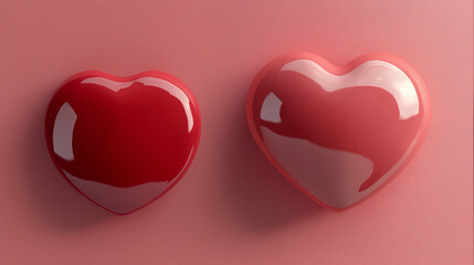 two red hearts