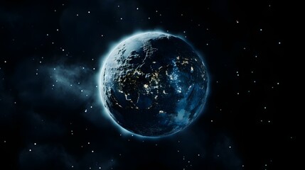 Obraz premium a planetary space view with a planet in the foreground