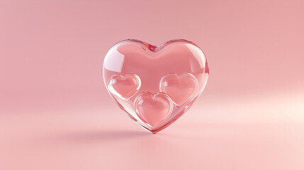 pink heart in glass