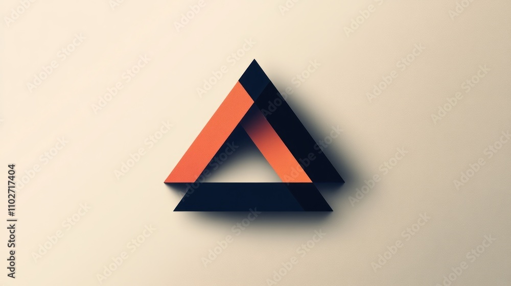 Poster create a minimalist logo using only geometric shapes and two colors.