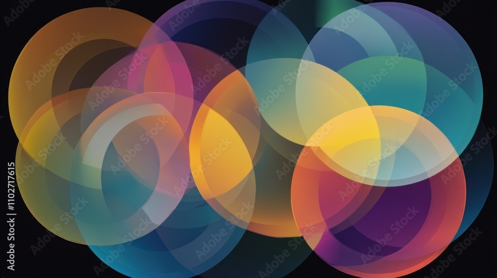 Aufkleber a series of overlapping circles, each filled with a different gradient.