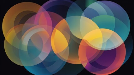 A series of overlapping circles, each filled with a different gradient.