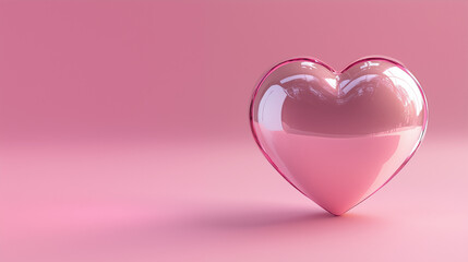 pink heart in glass