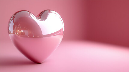 pink heart in glass