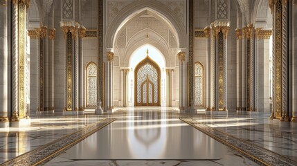 Fototapeta premium Grand Mosque Interior Architectural Design