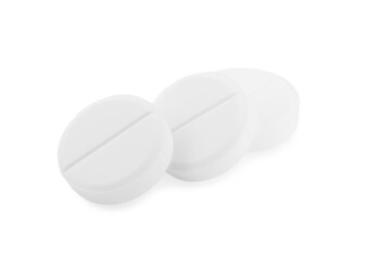 Antibiotic pills isolated on white. Medicinal treatment