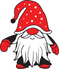 Gnome clip art design on plain white transparent isolated background for card, shirt, hoodie, sweatshirt, apparel, tag, mug, icon, poster or badge