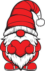 Gnome clip art design on plain white transparent isolated background for card, shirt, hoodie, sweatshirt, apparel, tag, mug, icon, poster or badge