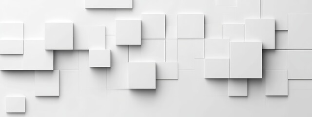 Obraz premium White Square Cube Background with Overlapping Block Pattern and Copy Space for Modern Design