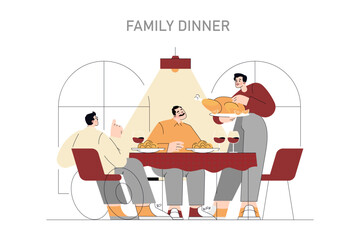 one day of carpentry. Flat Vector Illustration