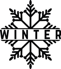 Winter typography clipart design on plain white transparent isolated background for card, shirt, hoodie, sweatshirt, apparel, card, tag, mug, icon, poster or badge