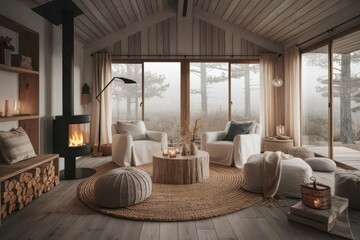 Minimalist Earthy Living Room with Natural Textures and Neutral Tones - Home Decor, Interior Design, and Bohemian Style