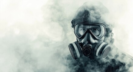 Human Health and Safety Emphasized with Protective Gear Amidst Industrial Hazards.