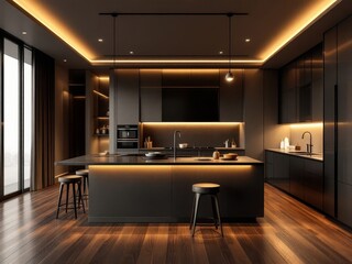 Photorealistic luxury kitchen, AI-powered.