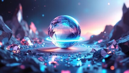 Shimmering vintage crystal spheres.