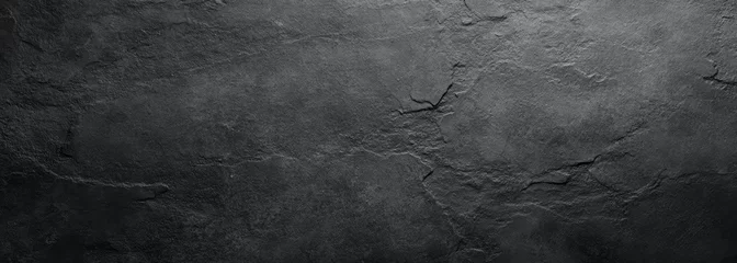 Fotobehang dark gray grunge concrete wall rough stone texture black white industrial background © Mariya