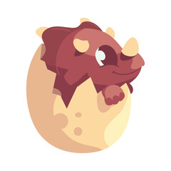cute dinosaur character baby in egg