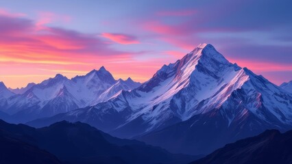 Sunset ablaze on majestic mountain range.  Nature's fiery canvas.